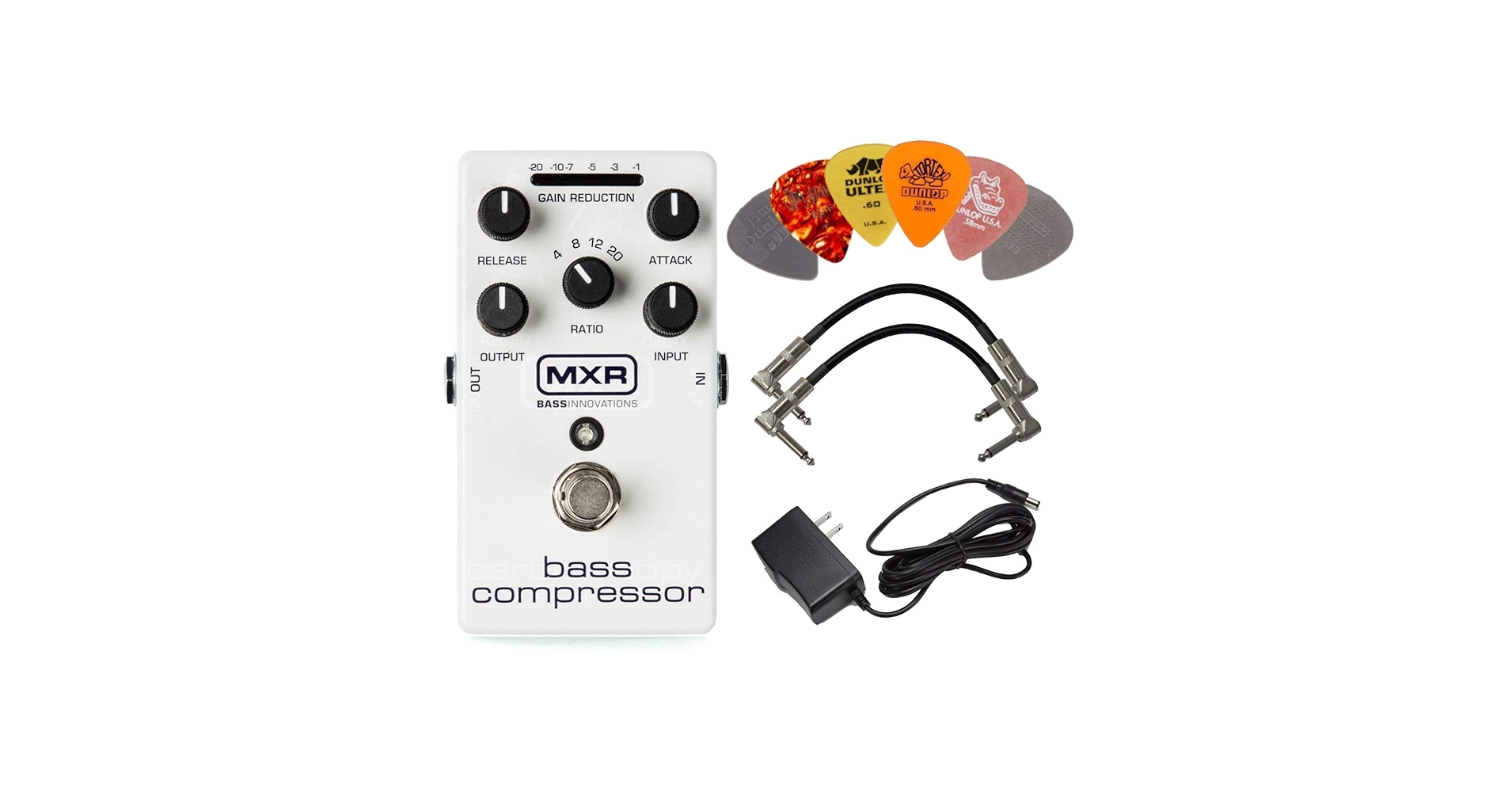 Amazon.com: MXR M87 Bass Compressor Effects Pedal BUNDLE with AC